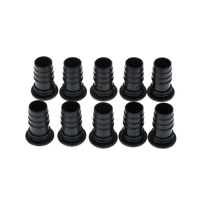 10Pcs/lot Durable Black 16 Mm End Plugs Pipe Fittings Plastic Water Hose Connector Plastic Greenhouse Water Pipe Plug Connector