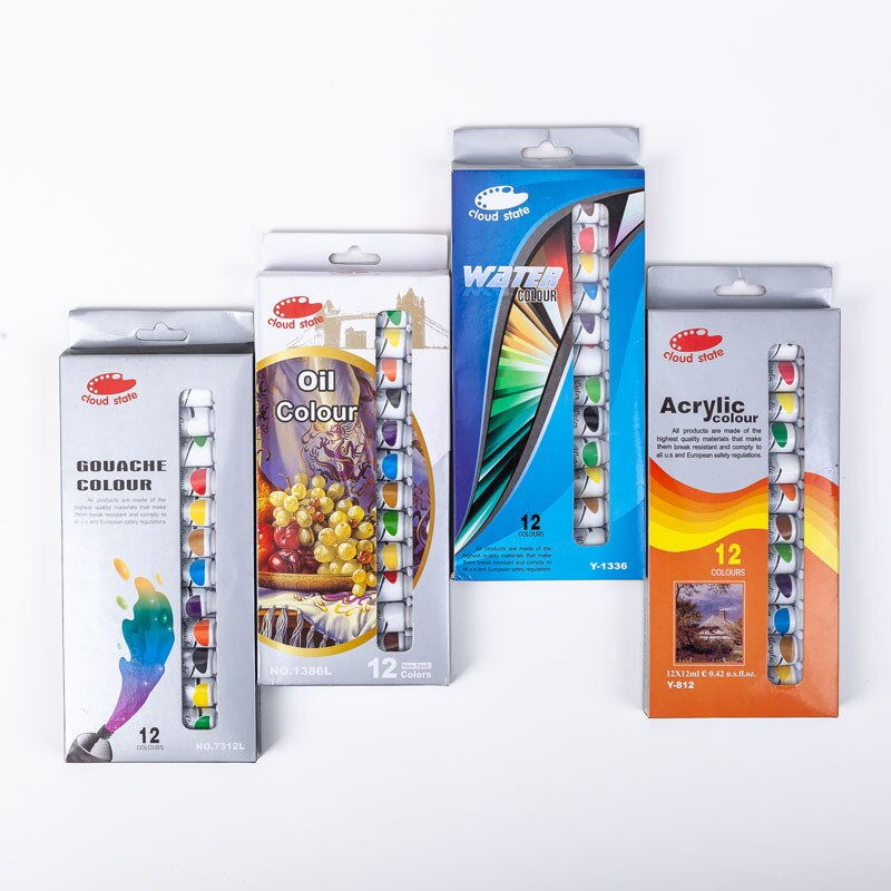 DIY 12-color/12ml Acrylic Oil Painting Watercolor Sketching Paint Set