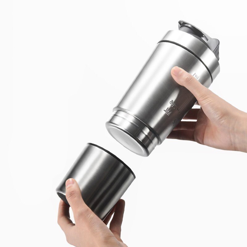 Bouteille de Shaker de Sport en poudre de protéine de lactosérum amovible de 26Oz pour bouteilles d&#39;eau, tasse en acier inoxydable mélangeur sous vide, articles de boissons d&#39;extérieur