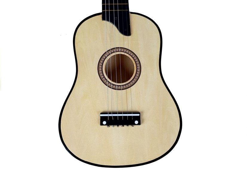 Houten Kind Gitaar Beige Realistische Heeft Een Echte