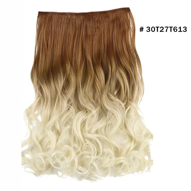 Synthetic Ombre Long Clip In Hair Extensions Wavy High Temperature Hairpiece 25 Colors Available 888