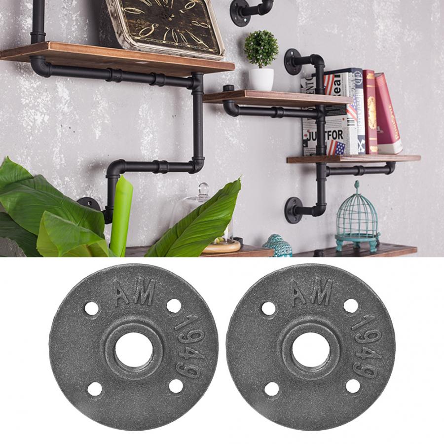 Flens Base 10PCS DN15 4-Gaten Muur Flens Gietijzeren Schroefdraad Flens Base Fittingen Hardware Tool Antieke Flens