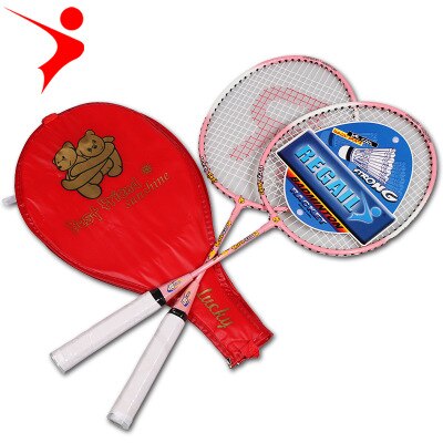 6500 2 stk ferrolegering tegneserie barnebadmintonracket spesialtreningstråd materiale fibergarn bruk fleksibelt