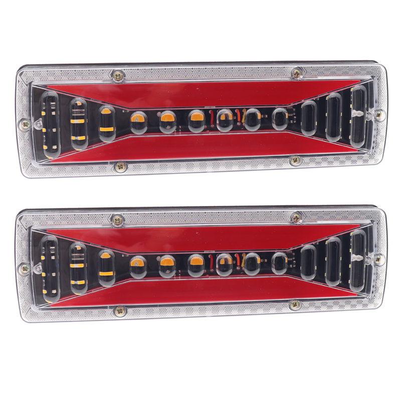 Riloer 2 STKS 48LED Universele Motorfiets Licht met Achterlicht Remlicht, Richtingaanwijzer, Rood en Geel Licht