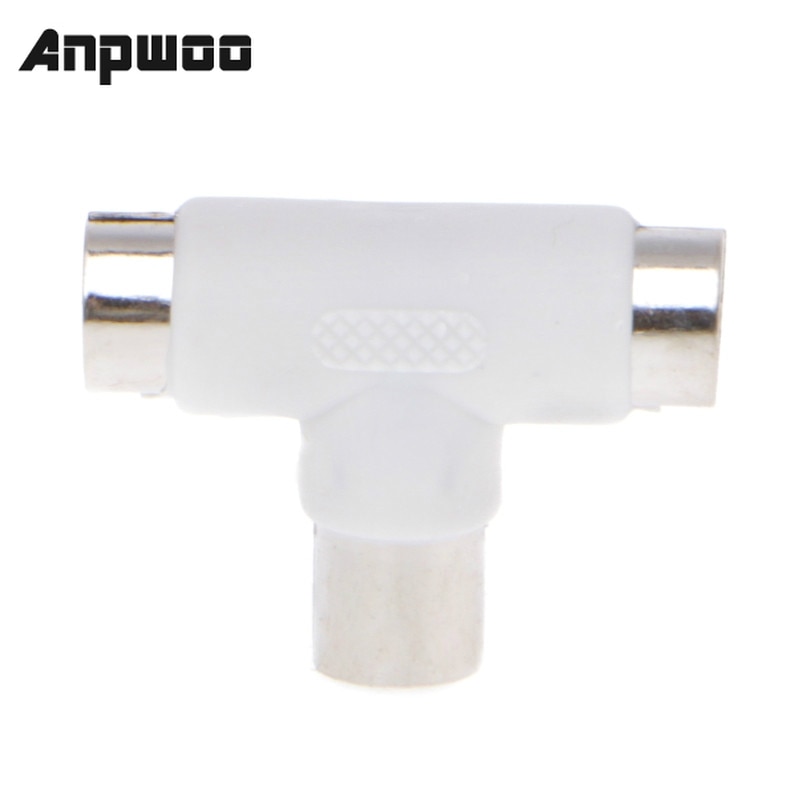 Anpwoo 2 -vejs tv t splitter antenne koaksialkabel han  to 2x hun stik adapter