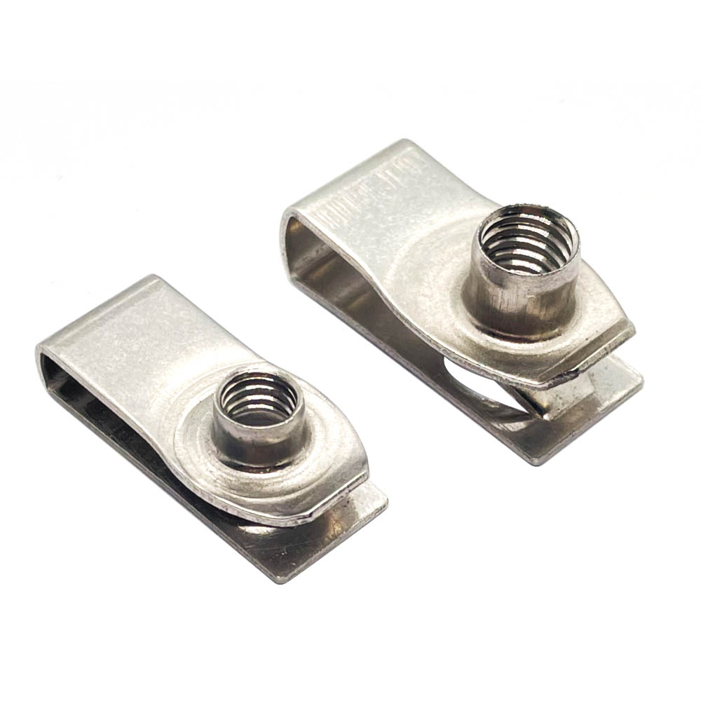 10 Uds. Clips tipo U de acero inoxidable de longitud extendida con rosca M8 M6 8mm 6mm tuerca de lengüeta tuercas de resorte de hoja Q312 para coche motocicleta