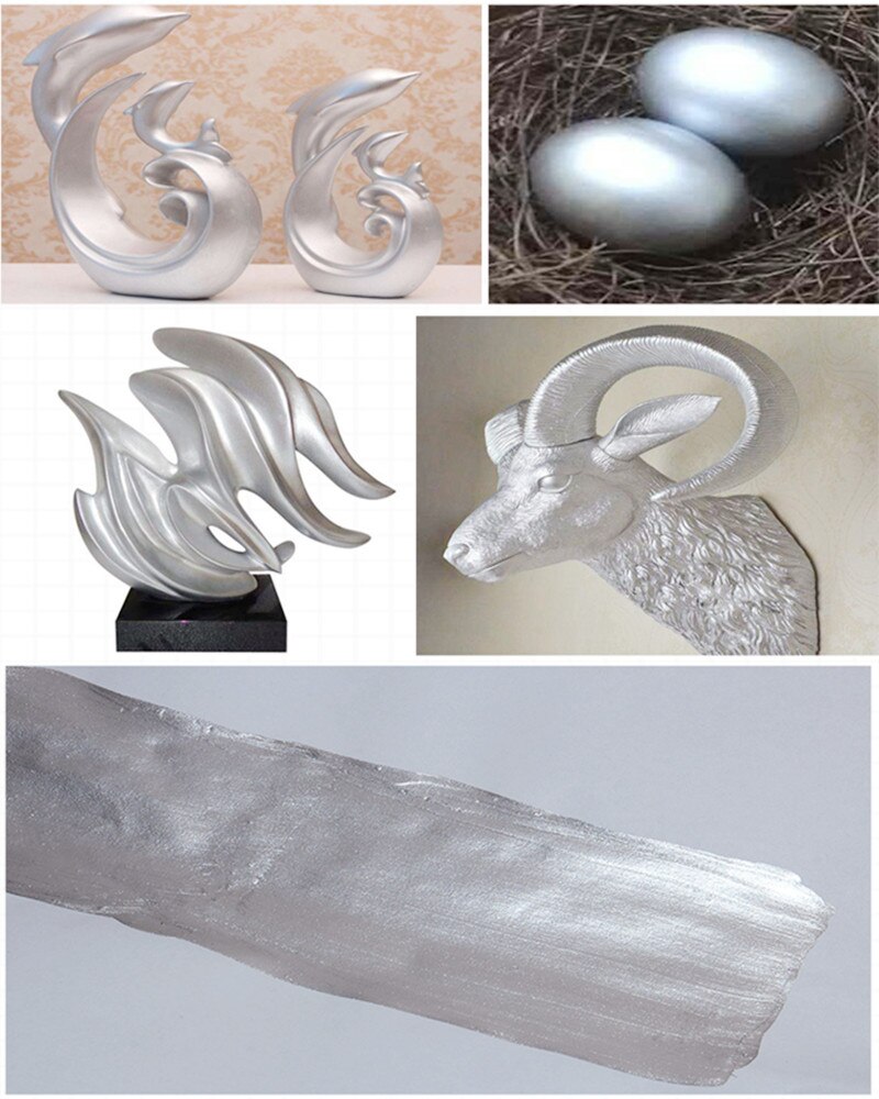 100g/350g Water-based Silver paint Metal anti-rust paint silver paint, for wood, statue, Wall,furniture , safe, non-toxic paint