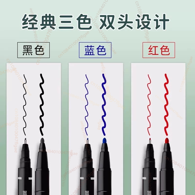 5/10PCs Permanent Marker Black/Blue/Red Oil Marker Pen Twin Tip Fine Nid Marker Ink Stationery Items School & Office Supplies