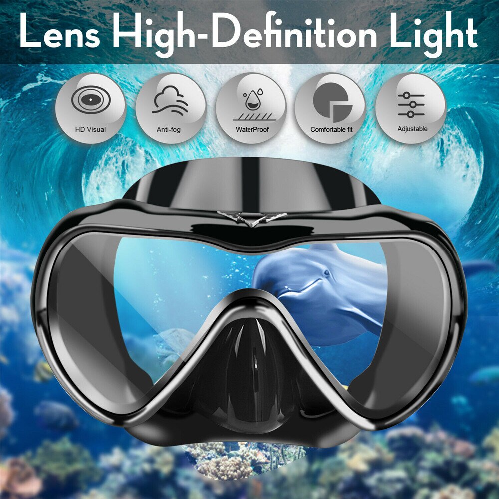Onderwater Duiken Masker Anti Fog Snorkel Gehard Glas Zwembril Bril Volwassenen Professionele Duiken Half Gezicht Maskers