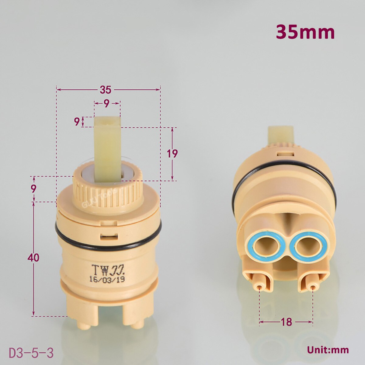 1 stücke 25/30/35/40mm Wasser Mischbatterie Wasserhahn Spule Patrone Keramik Ventil Ader Küche Schlecht Becken Wasserhahn Reparatur Teile