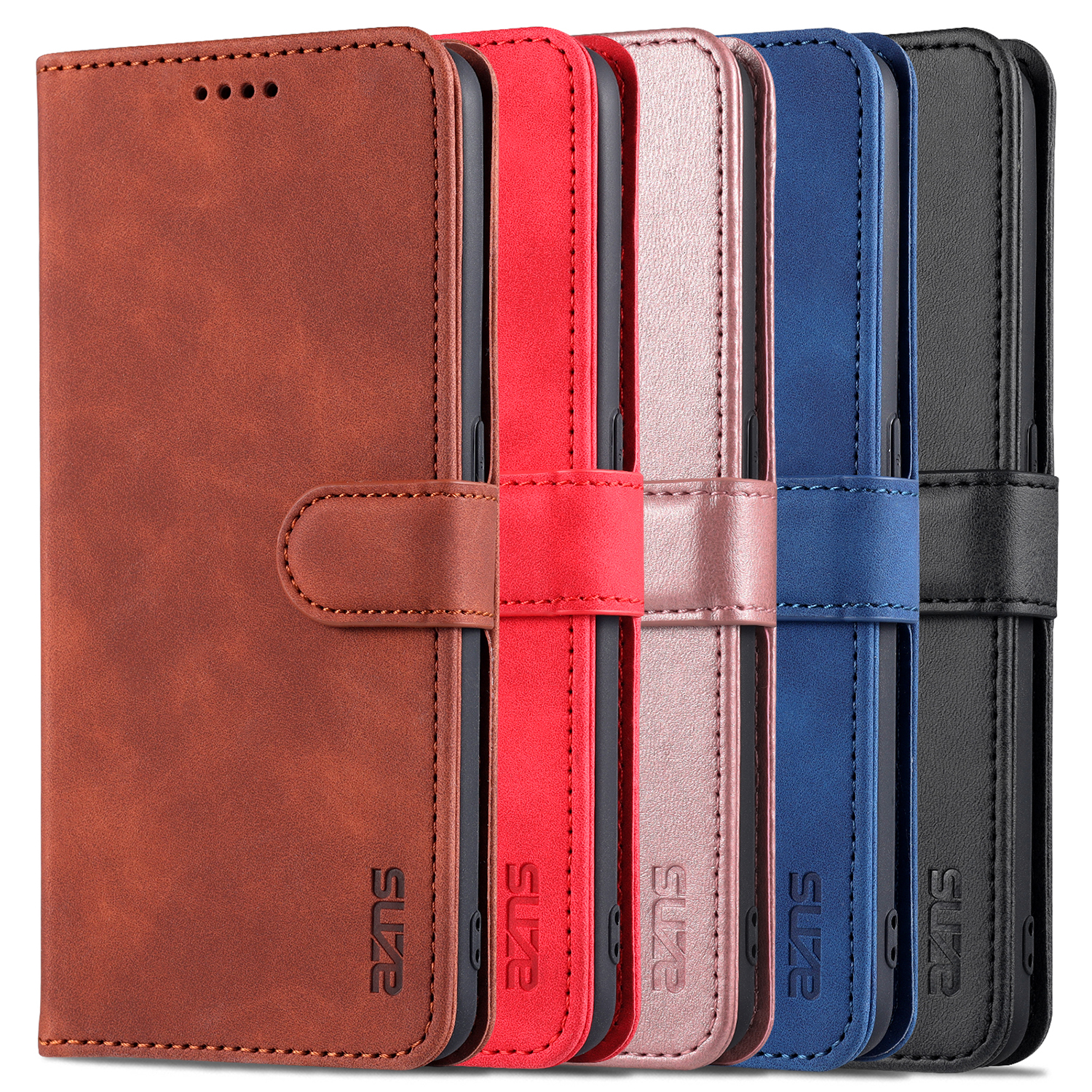 Wysokiej jakości etui z klapką dopasowane etui do OPPO A94 5G A95 5G Pu skórzane torebki na telefon etui ochronne z zamknięciem pasek AZNS