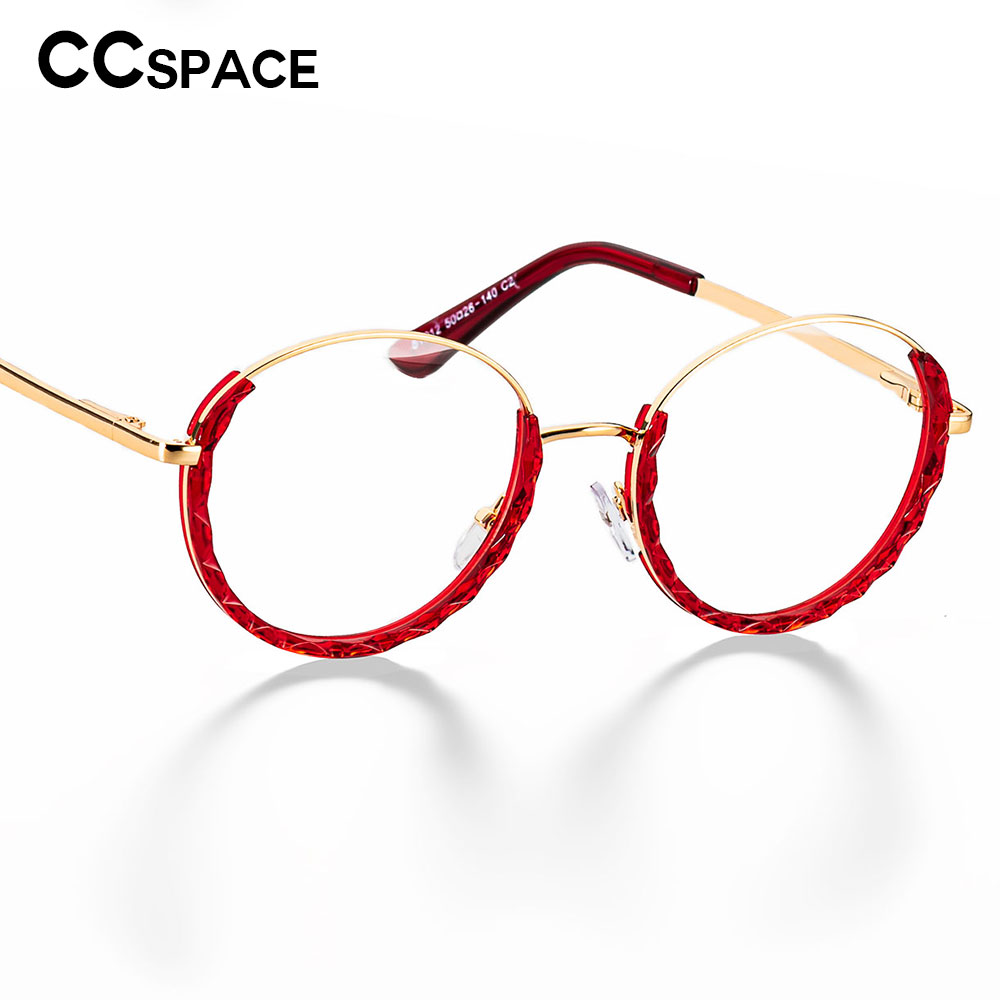 51012 Round Cat Eye Half-frame Plastic Titanium Glasses Frames Ultralight Men Women Optical Computer Glasses