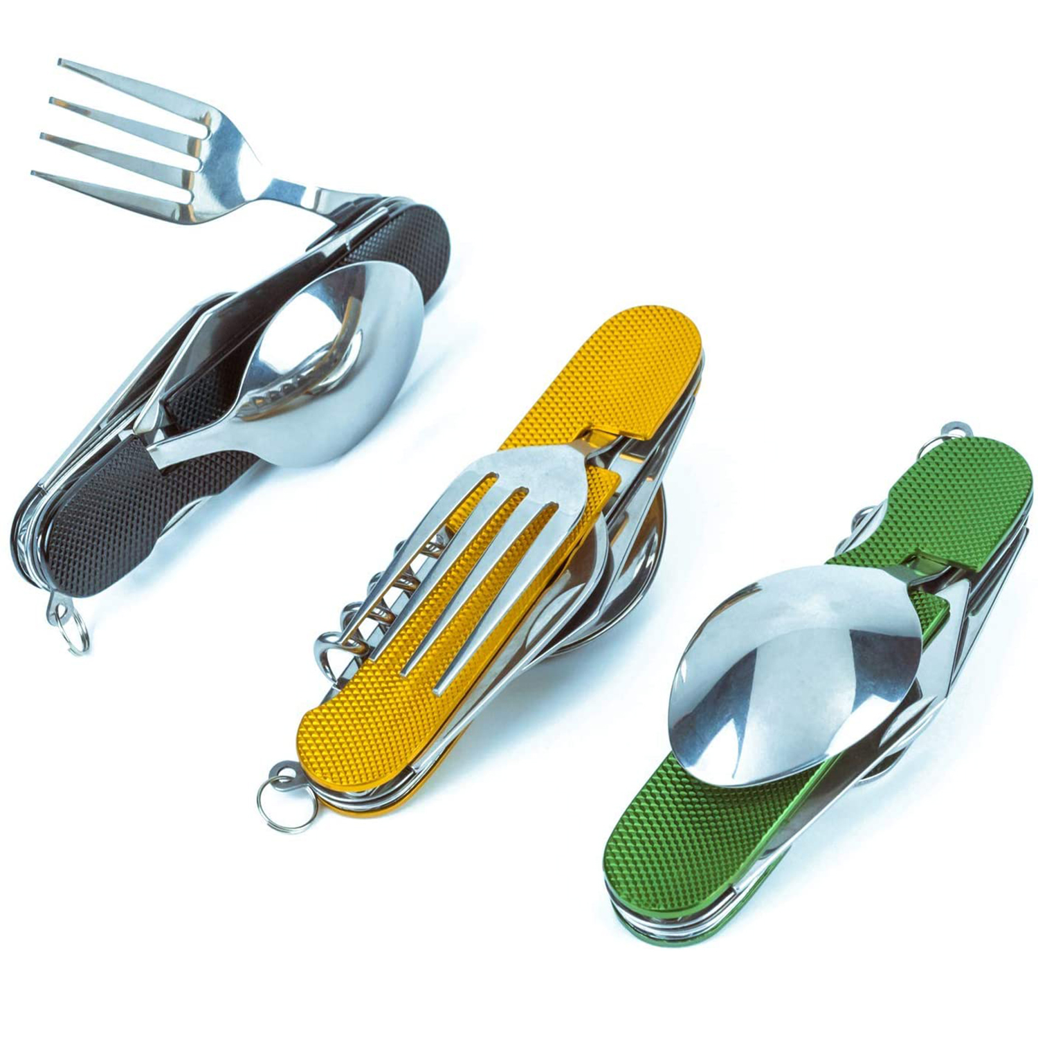Multifunctional Foldable Pocket Stainless Steel Outdoor Camping Picnic Cutlery Knife Fork Spoon Tableware Parts