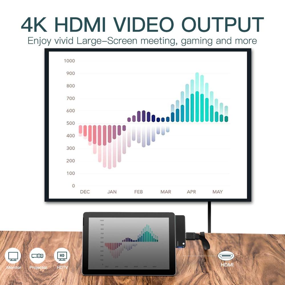 Oppervlak Go Usb C Naar Hdmi Usb 3.0 Aux Oppervlak Go Docking Station Usb C Hdmi Adapter Met 4K type-C
