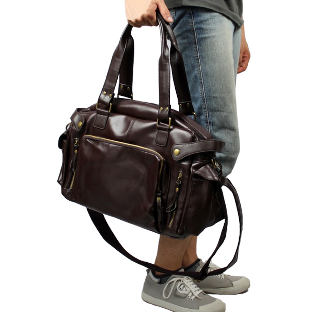 Mode Multifunctionele Mens PU lederen Reistassen Waterdichte Vintage mannen messenger bags schoudertassen