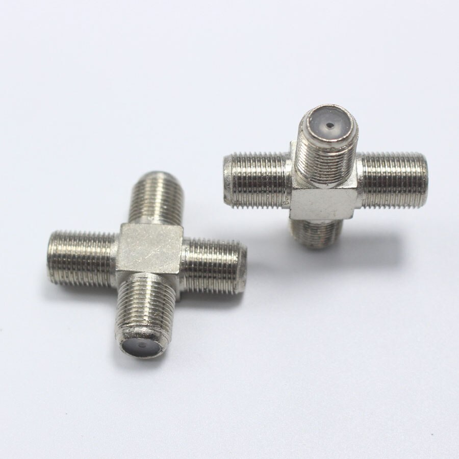 2pcs 2 in 1 F Head TV Male Plug Female jack Closed-circuit Joint Plug Right Angle Antennas TV Coaxial Plugs Adapter Connector: 006