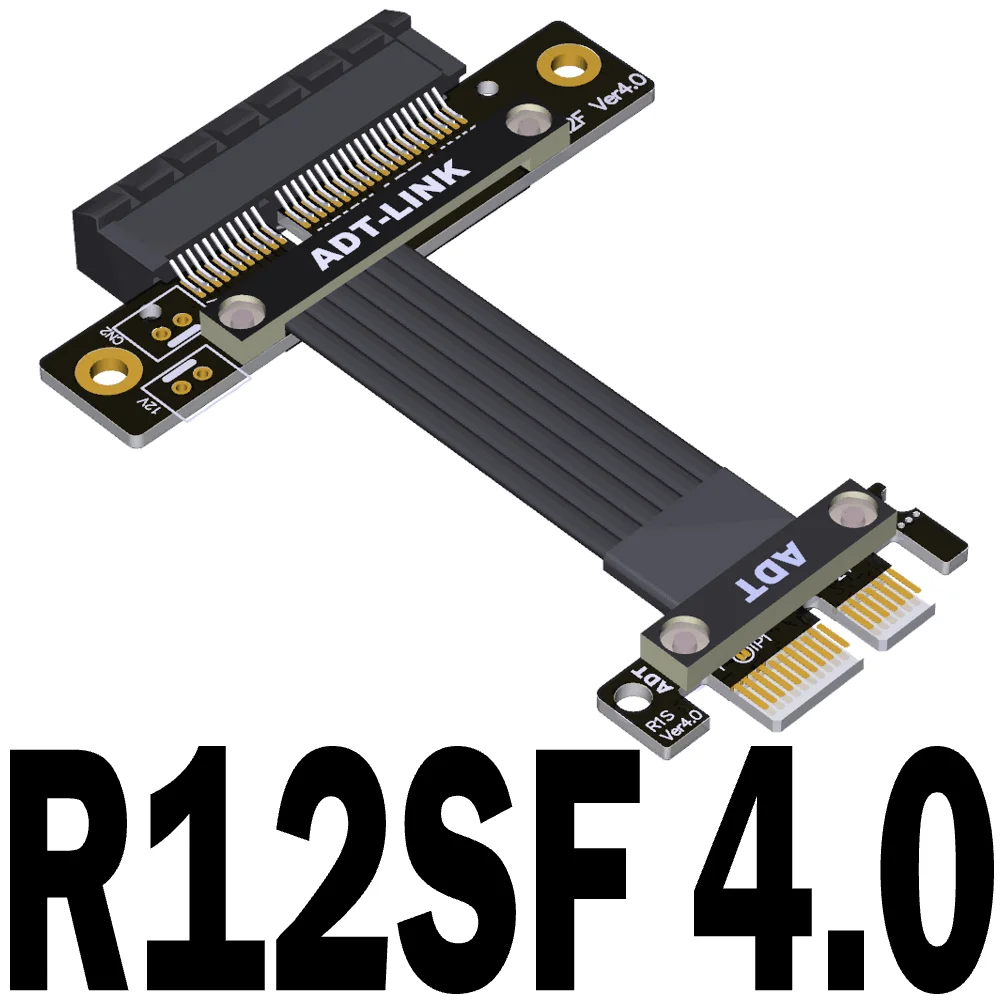 Carte Riser Gen4 PCIE 4.0x1 mâle à 4 femelle, PCI Express PCI-E 4X 1X PCI E Riser Extender, fil ruban, résistant à 90, GPU à angle droit: Rouge / 0.2m