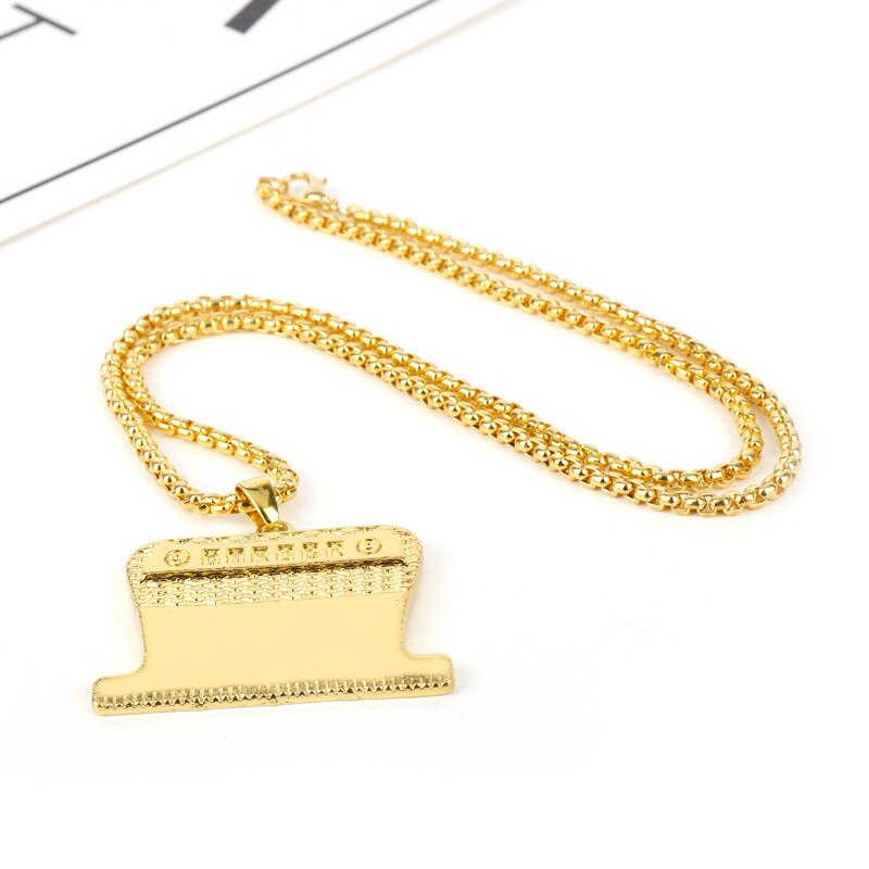 Barber Shop Pole Necklace Hair Dresser Tools 3D Barber Pole Razor Dryer Scissors Comb Hairdresser Pendants Necklaces Men Women: G gold