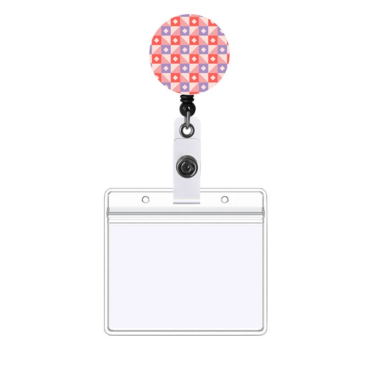 Bloem Zakelijke Creditcard Houder Plastic Werknemer Card Cover Student Lanyard Intrekbare Pull Clip Badge Id Naam Card Case: 06