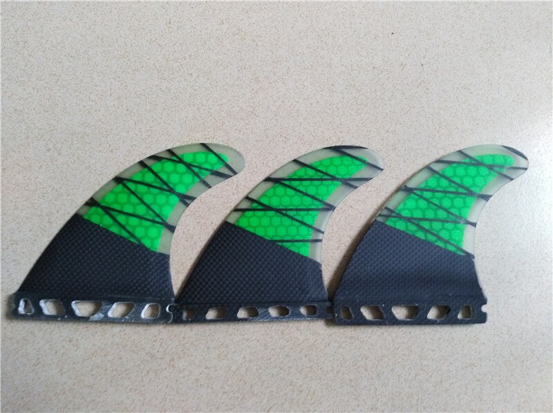 Future G5 Medium Fiberglass Honeycomb Carbon Surfboard fins for Surfing Green fins sup board quillas surf aletas surf: Default Title