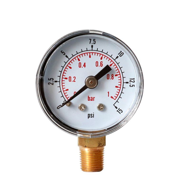 40mm dobbeltskala trykmålere 1/8 " bspt bundmontering 15/30/60/100/160/200/300 psi & bar til luft, gas, vand, brændstof, væske: Rød