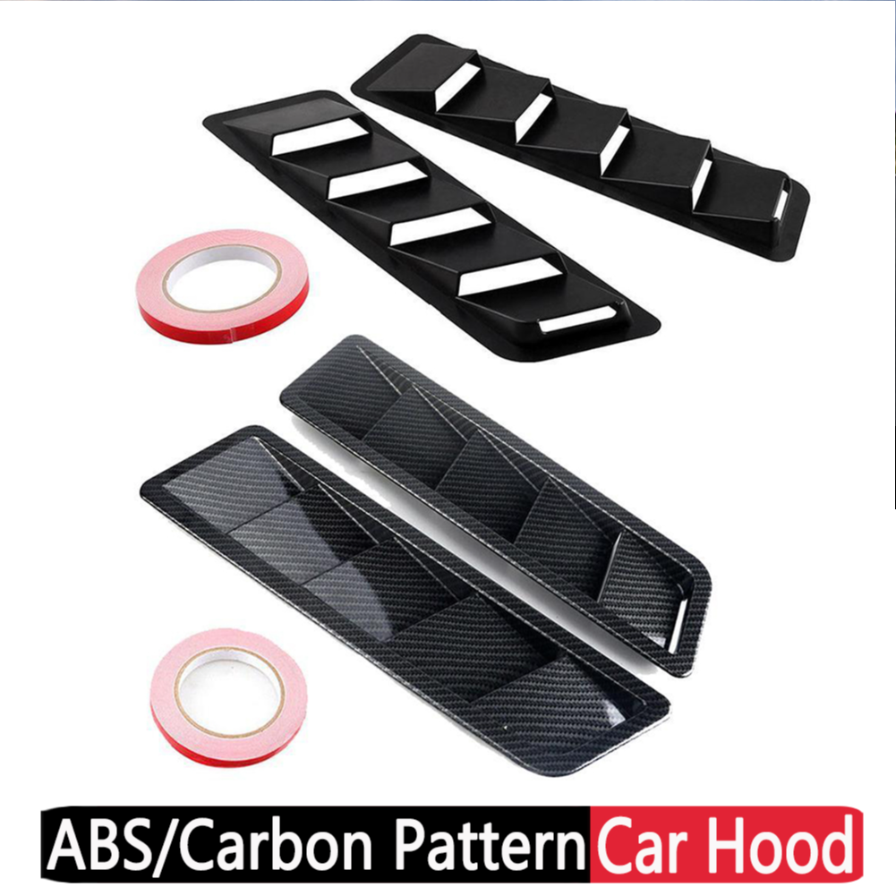 Universal Car Hood Vent Louver Cooling Panel Scoop Cover Air Flow Intake Scoop Carbon Patterned Car Bonnet Hood Automobile Parts