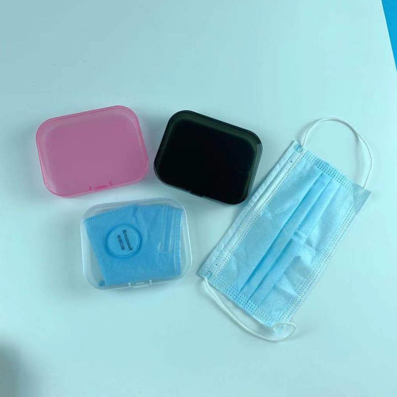 Square Small Mask Storage Box Compact and Easy to Carry on The Palm Plastic Box for Temporary Storage of Oronasal Mask