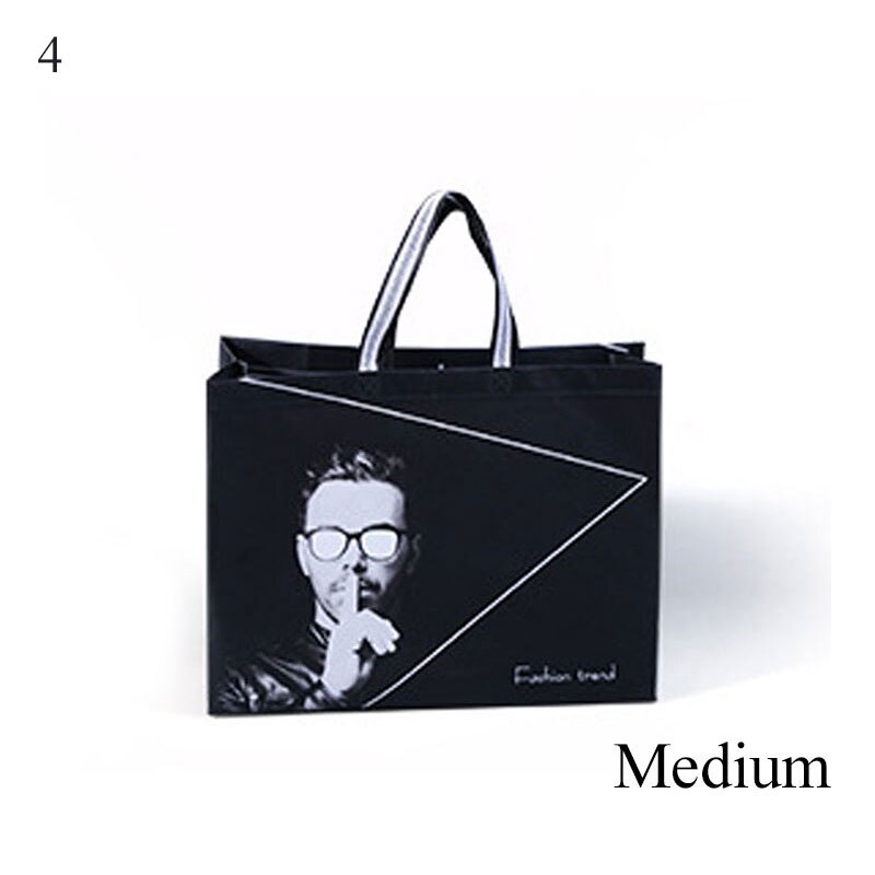 Eco Waterproof Women Shopping Bag Reusable Shopping Bag Print Tote Bag No Zipper Pouch Women Storage Bags Organizer: 4 medium