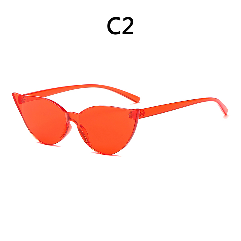Boyseen retro randloze cat eye zonnebril dames merk 90s trendy kleine groene oranje cat eye zonnebrillen  a003: C2