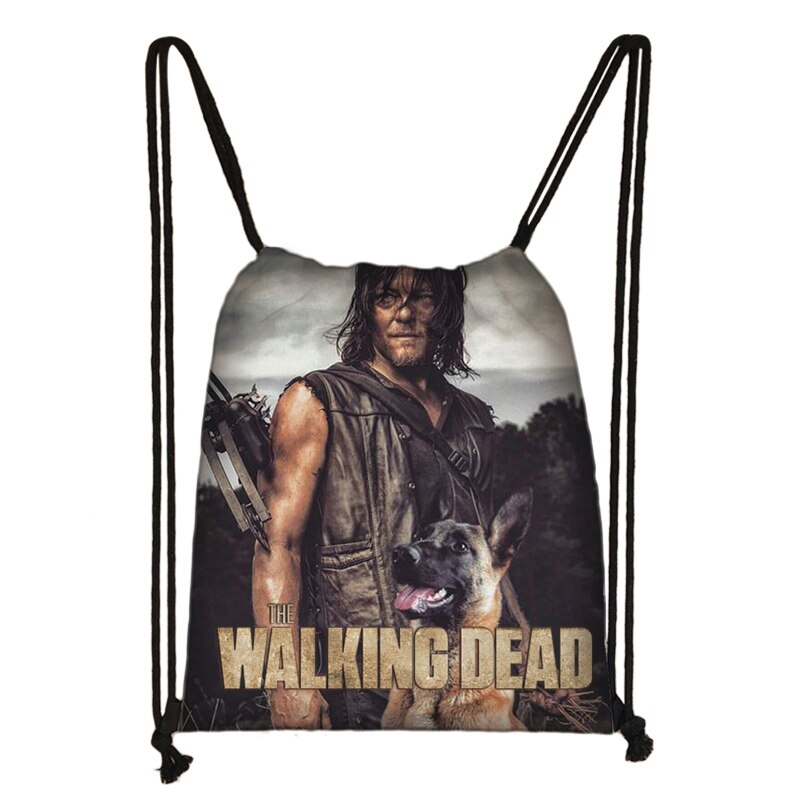 Die Walking Dead Kordelzug Tasche Druck Rucksack Täglichen Casual Jungen Mädchen rucksack Kordelzug Taschen: 009