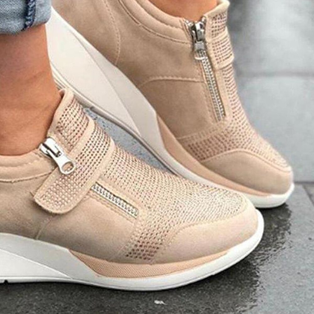 Loozykit directe femmes chaussures plates respirant sport décontracté couleur Pure plate-forme chaussure Sneaker
