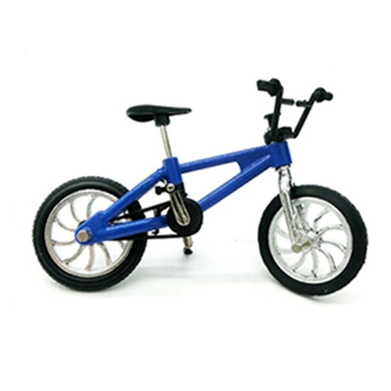 1 stk 1/12 bjd dukke tilbehør cykellegetøj til drenge mini cykel med bremsetov legering cykelmodel legetøj til børn: Blå