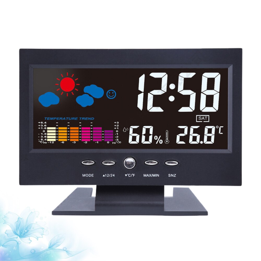 1pc wekkers met digitaal display, desktop, multifunctionele led-wekker met groot scherm, woondecoratie: Default Title