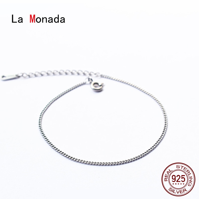 La Monada Fijn Zilver 925 Sieraden Armband Vrouwelijke Vrouw Alleen Chain Minimalistische Armbanden Voor Vrouwen Zilveren 925 Sterling