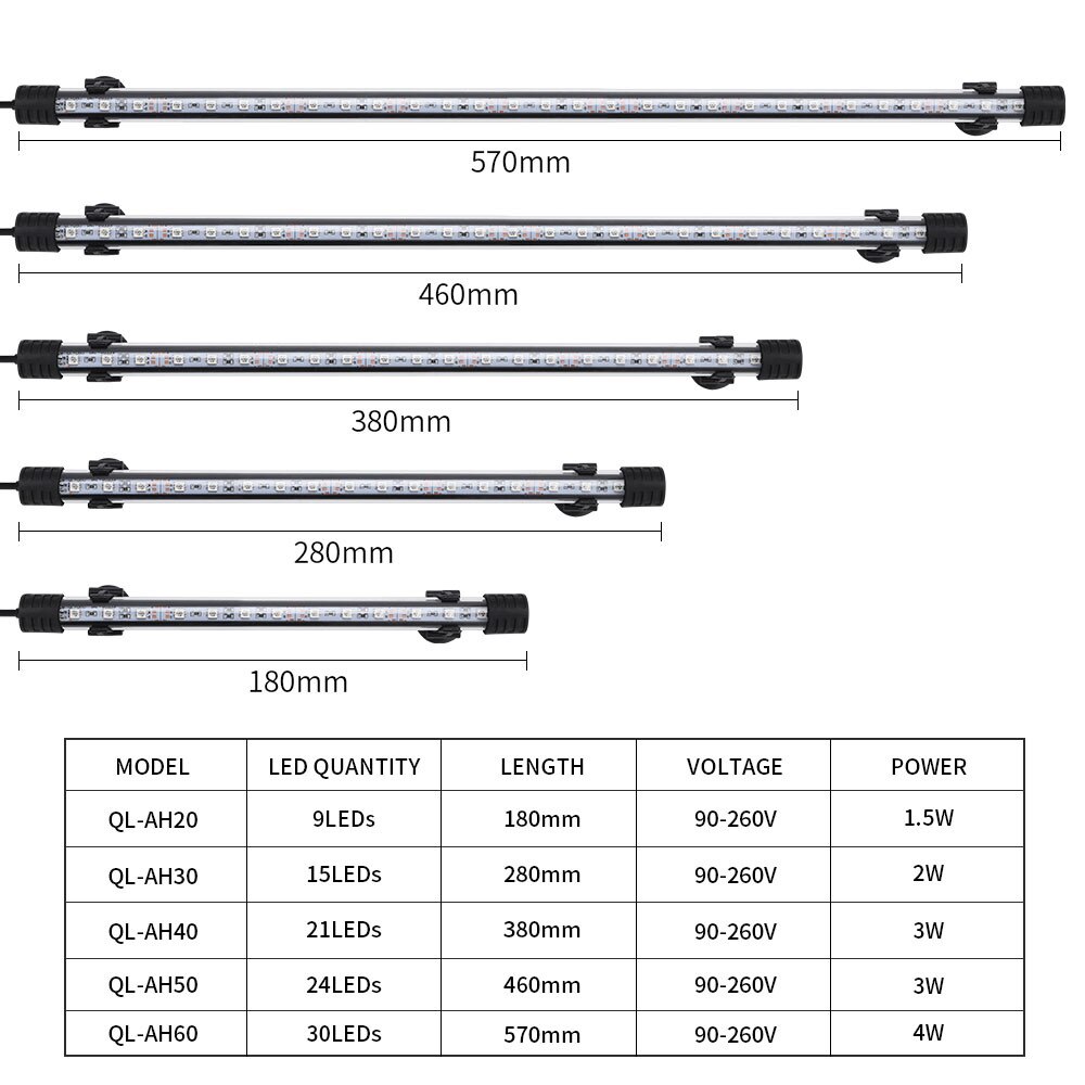 Zeven Masterrgb Aquarium Licht 18-57Cm Afstandsbediening Duiken Lamp Kleurrijke Lamp 90-260V Lamp Voor planten Aquarium Amfibische Gebruik