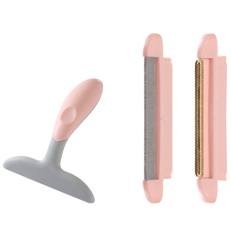 2-in-1 Portable Sweater Yarn Remover Tool, Carpet Hair Scraper, Suitable for Sofa Coat, No Fluff or Pet Hair: Pink