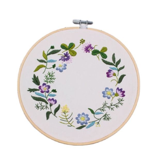 Diy Handwerk Borduurwerk Kit Met Frame Voor Beginner Kruissteek Patroon Gedrukt Handwerken Naaien Art Craft Home Decor: A / 20cm plastic hoop