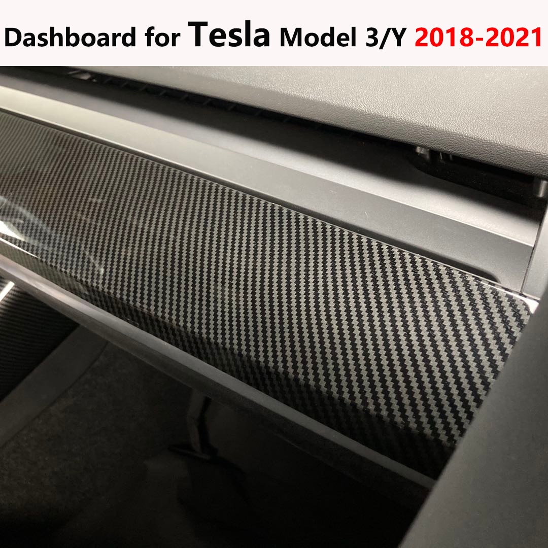 subsection frosting matte finish Carbon fiber decoration Dashboard For Tesla Model 3 Y Center control panel protective cover