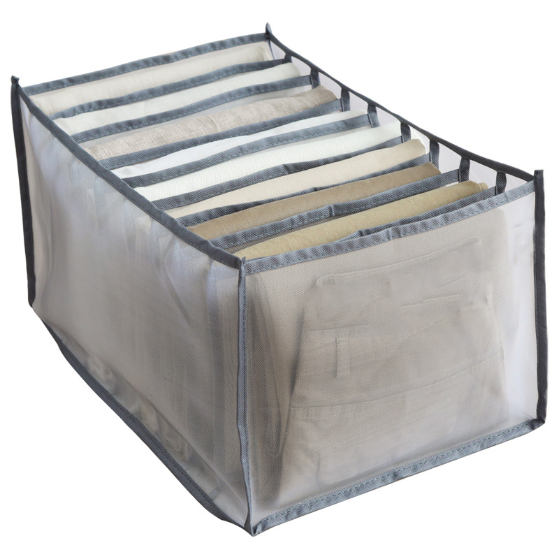 7/9 Grids Closet Kleren Lade Organizer Mesh Compartiment Opbergdoos Opvouwbare Ondergoed Organisatoren Opslag Verdelers: Gray 9Grids