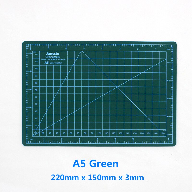 A3 A4 A5 Double Face PVC Tapis De Coupe Auto-Guérison Compatible Lame Rotative Marteau Trou Poinçons ARTISANAT CUIR BRICOLAGE Outils De Couture: A5 Green