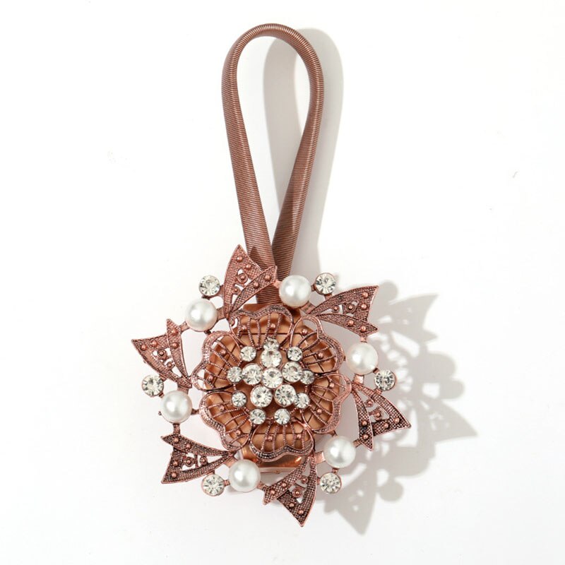 Bloemvormige magneetgordijn tieback ringen lente strass staaldraad magnetische gordijngesp clips raamhouder accessoires