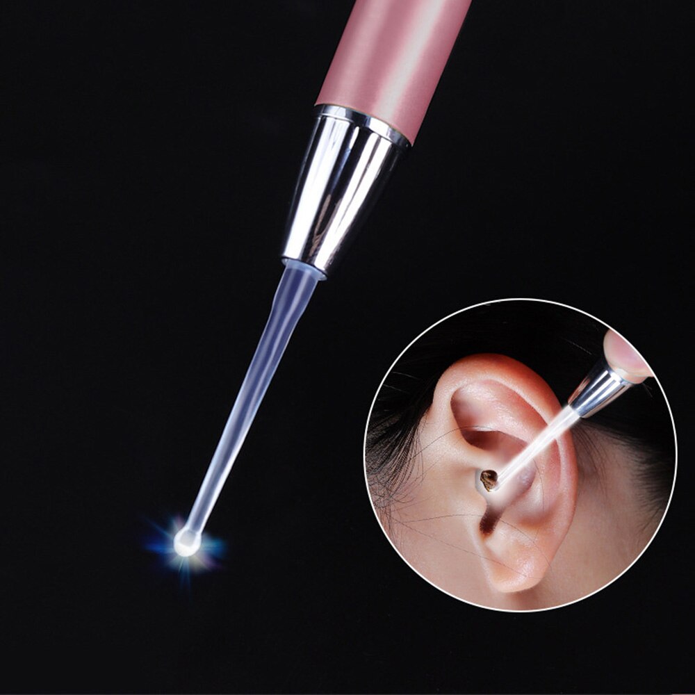 Cuchara portátil con luz LED para niños y adultos, limpiador de cera de los oídos, herramienta para quitar los oídos