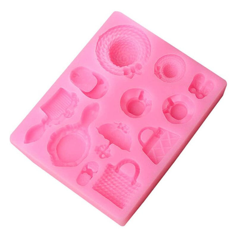 12 cavità scarpe cappello caramelle in Silicone stampi borsa borse borse torta fondente stampo per budino al cioccolato fai da te gelatina di caramelle: Default Title
