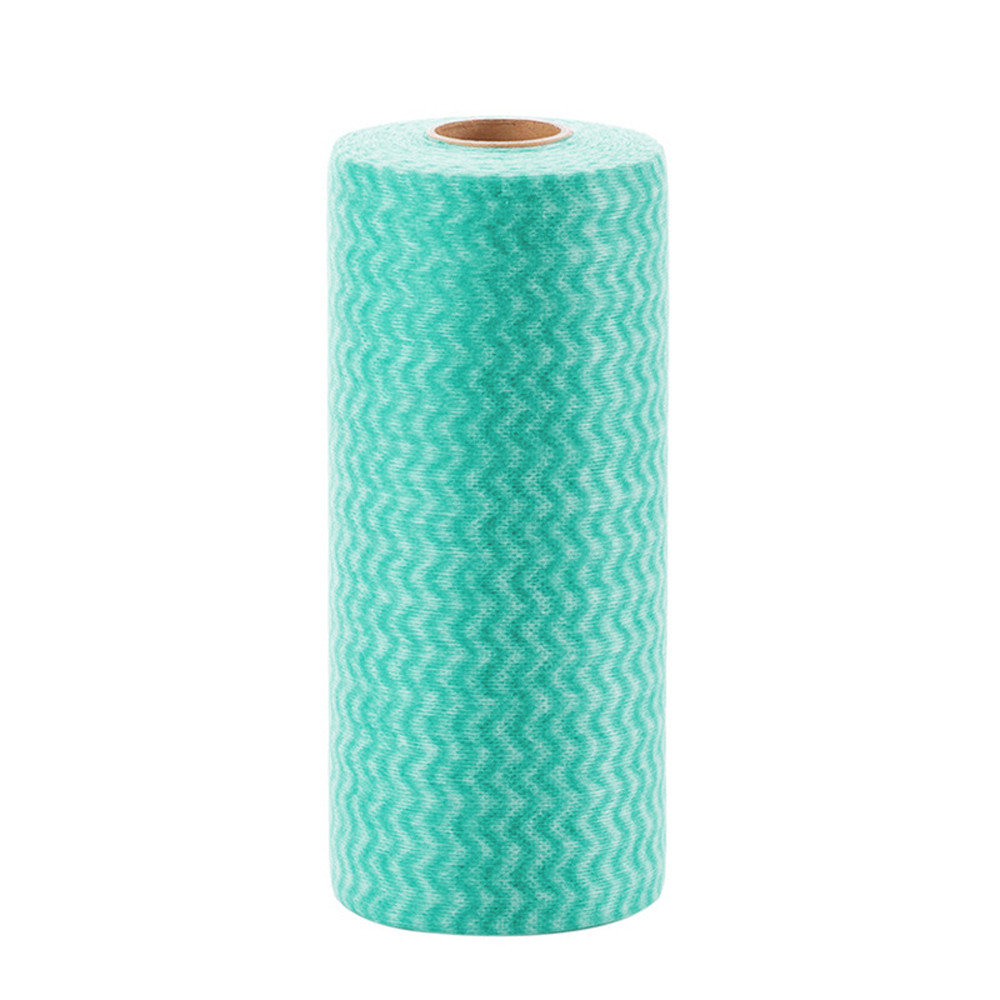2Pcs Doekjes Niet-geweven Stof Lui Rags Nat En Droog Wasbare Wegwerp Schotel Papieren Handdoek Doek Voor keuken Huishouden: green