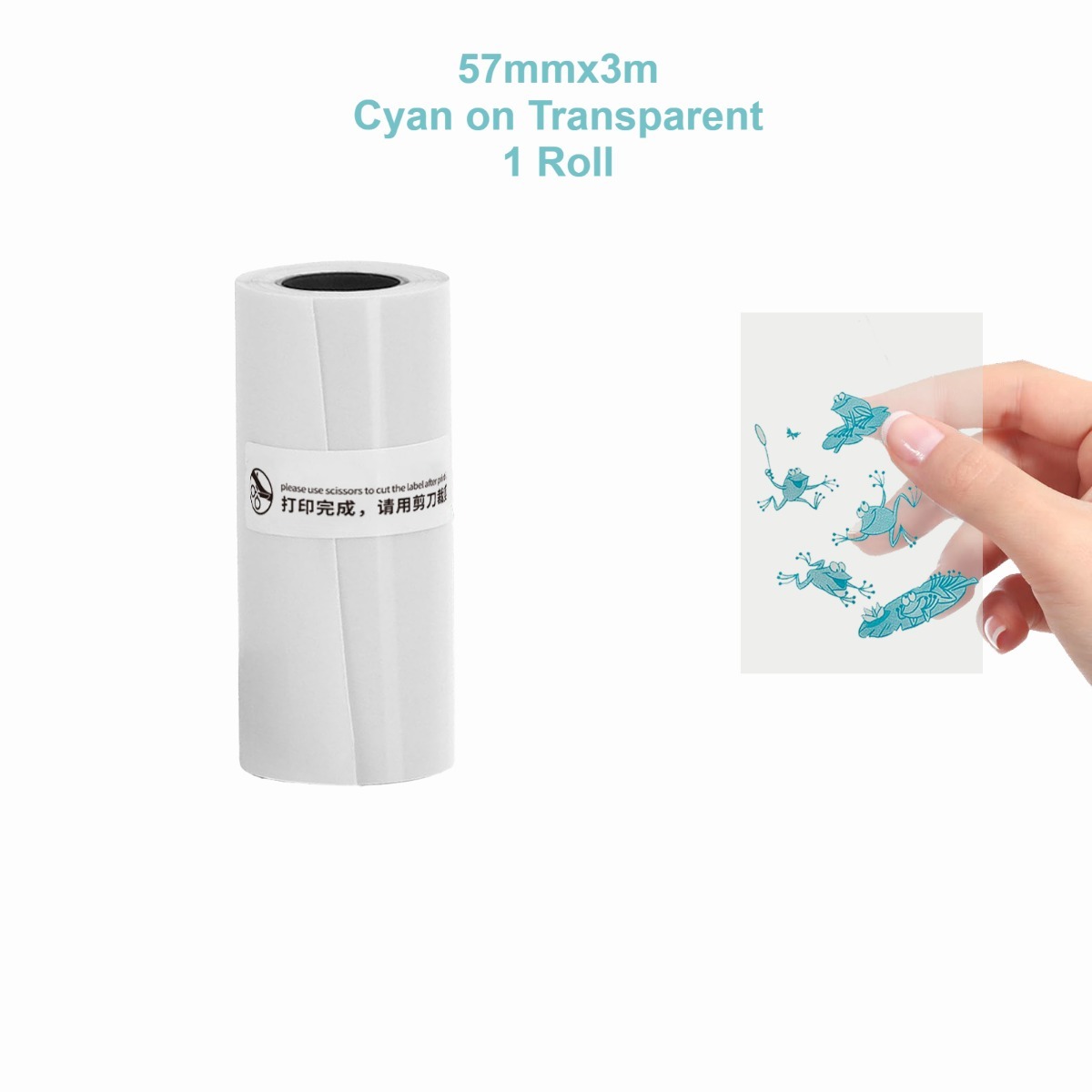 1/2/3/5PCSMini Printer Papier Transparant Thermisch Sticker Papier zelfklevend Printer Papier printer Voor Foto Notities 5.7x2.5cm: CAMEL