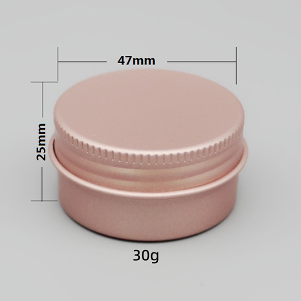 5/10/15/20/30/50/60g Rose Gold Round Empty Aluminum Box Lids Silvery Tin Cans Round Metal Box Empty Ceam Jar Cosmetic Containers: Plastic / Ivory