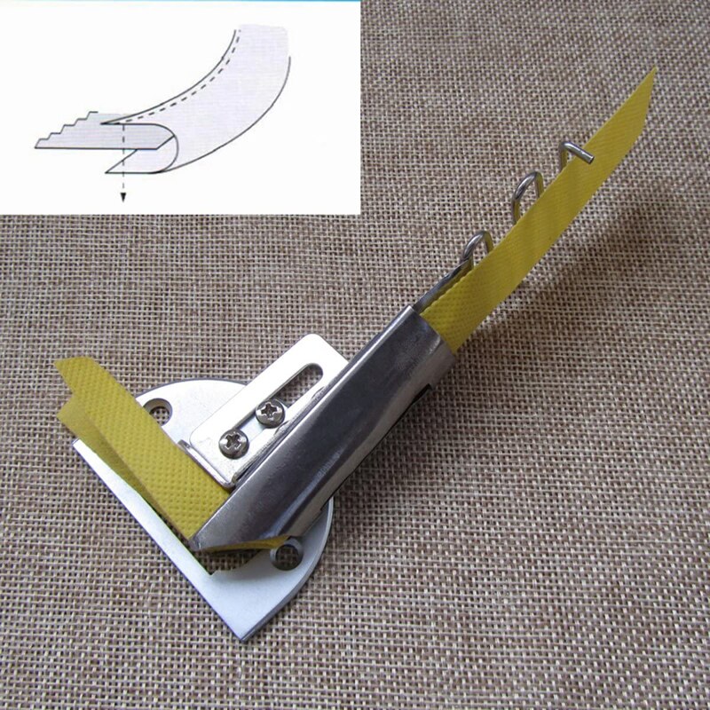 Industrial Walking Foot Sewing Machine Wrapping Presser Foot, Thick Material Pull Barrel Four Folds Tape Binder Wide Mouth