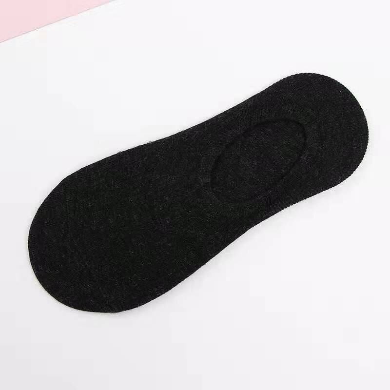 HUAYA Summer Women No Show Socks Invisible Cotton Double Cylinder Casual Non-slip Short Boats Socks Ankle Femmes Ladies Low Cut: black