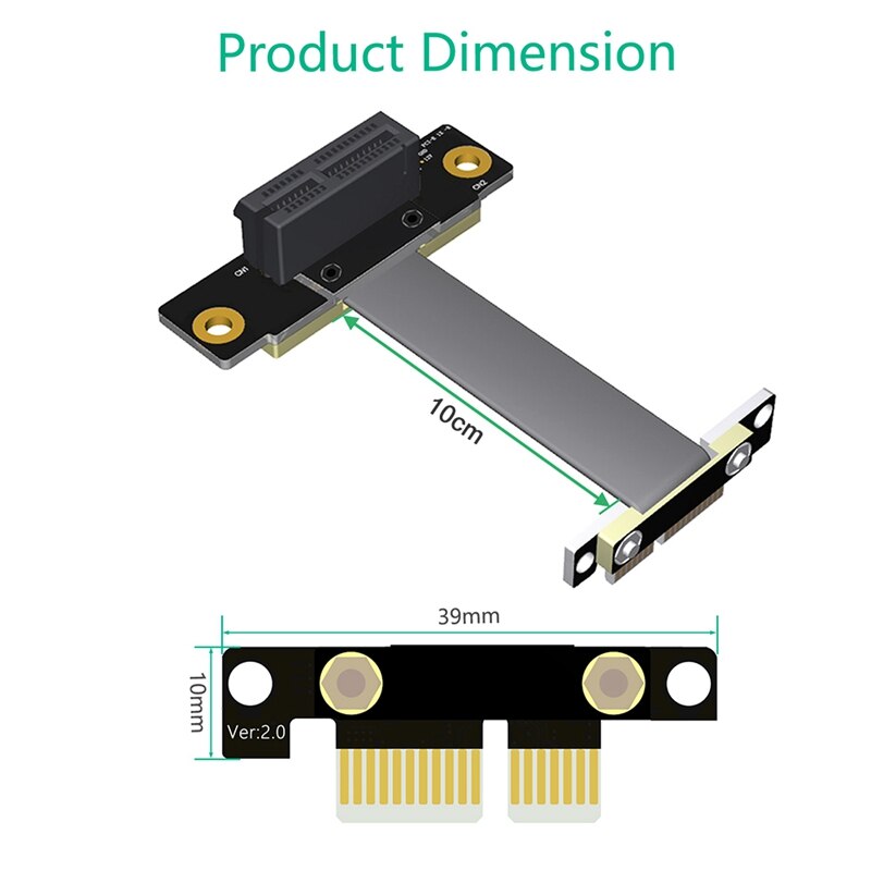 PCI-E PCI Express 36PIN 1X Extension Cable 10cm for 1U,2U and ATX/BTX Chassis