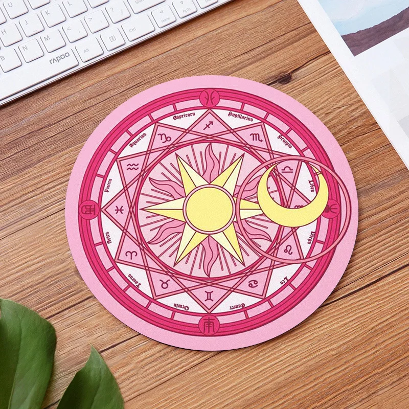 Kawaii Ronde Muismat Bureau Pad Laptop Muis Mat voor Office Home PC Computer Toetsenbord Leuke Muismat Antislip rubberen Bureaumat: WHITE